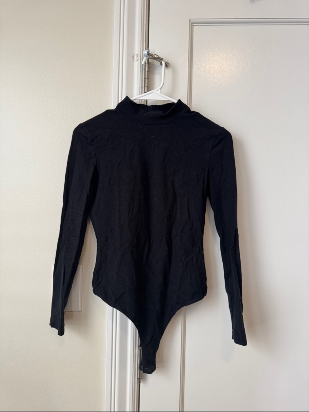 Black Long-Sleeve Mock Neck Bodysuit - Women